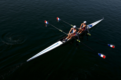 Emma Lunatti et Élodie Ravéra-Scaramozzino en finale du deux de couple