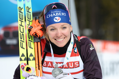Océane Michelon médaillée d'argent sur la mass start